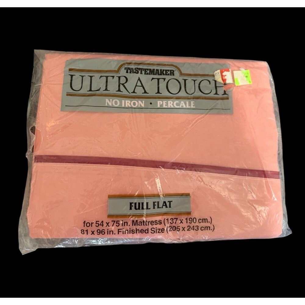 Tastemaker Ultra Touch No Iron Percale Full Flat Sheet Mauve Pink JP Stevens